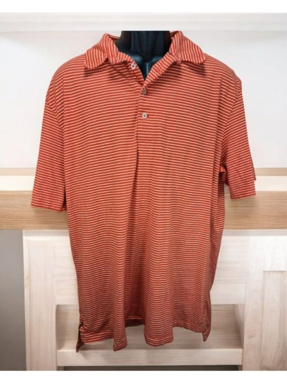 Polo Ralph Lauren Mens Orange Striped Polo XL